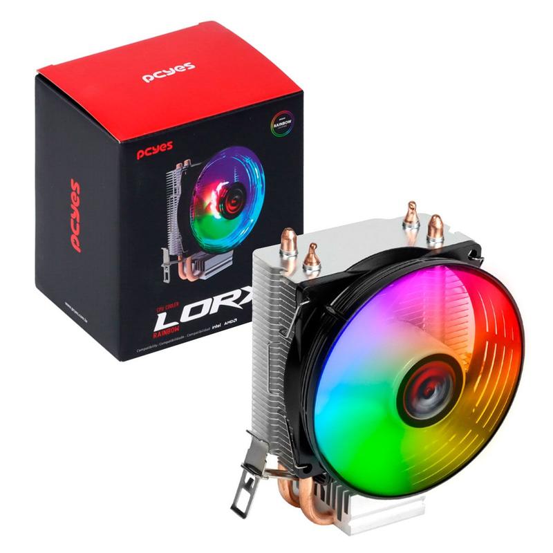 Air Cooler PCYES Lorx Rainbow, 92mm, Intel/AMD - ACLX92RB - Peças